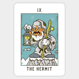 The Hermit - Mystical Medleys - Vintage Cartoon Tarot (White) Magnet